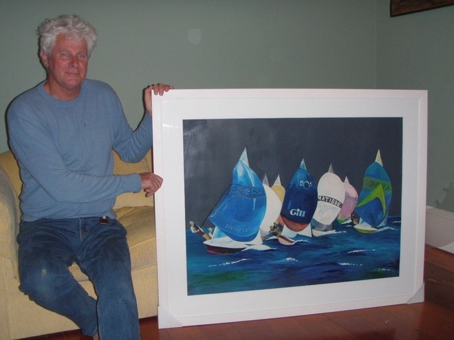 Stephen Oatley and his first prize painting - Living Colour 505 National Championships © Simon Reffold